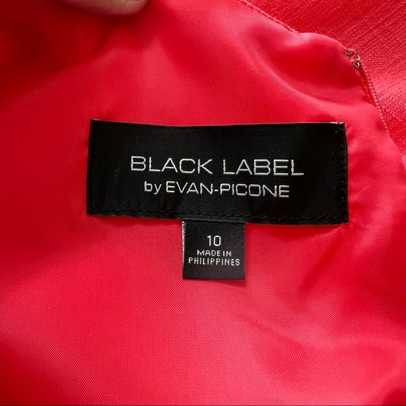 ⭐️ Black Label Evan Picone Sleeveless Belted Coral Dress Size 10 - Picture 8 of 10